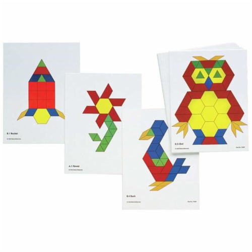 Learning Advantage CTU8837BN Pattern Block Activity Cards, Pack of 3 Perspective: front