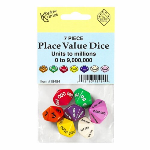 Koplow Games KOP18484BN Place Value Dice Game Set - 7 Piece - Set of 3, 3 -  Dillons Food Stores