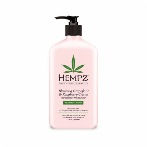 Hempz Blushing Grapefruit & Raspberry Creme Herbal Body Moisturizer Perspective: front
