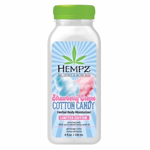 Hempz Strawberry Creme Cotton Candy Herbal Body Moisturizer Perspective: front