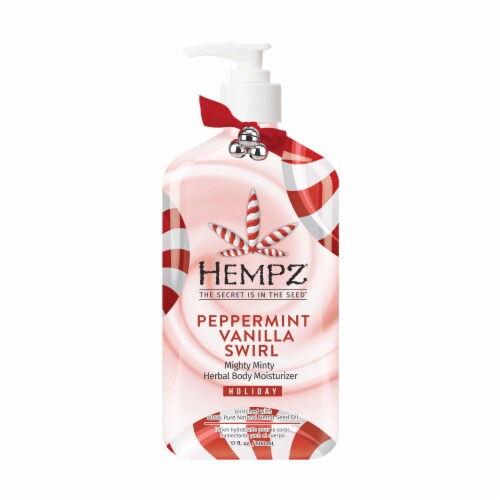 Hempz Peppermint Vanilla Swirl Mighty Minty Herbal Body Moisturizer Perspective: front