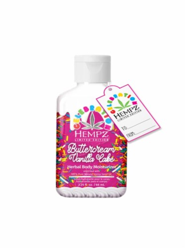 Hempz Mini Buttercream Vanilla Cake Herbal Body Moisturizer Perspective: front