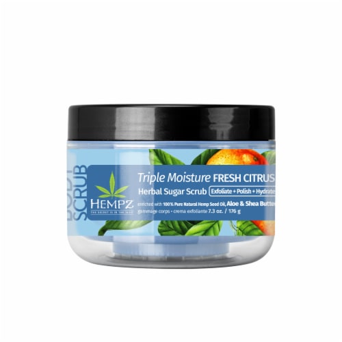 Hempz Triple Moisture Fresh Citrus Herbal Sugar Scrub Perspective: front