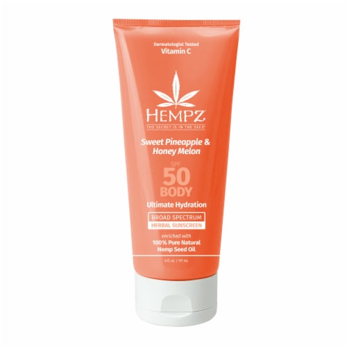 Sweet Pineapple & Honey Melon Herbal Body Moisturizing Sunscreen SPF 50 Perspective: front