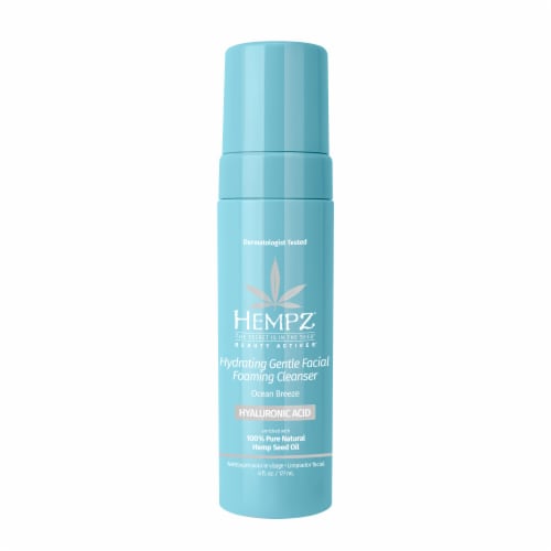 Hempz Beauty Actives Ocean Breeze Gentle Facial Foaming Cleanser with Hyaluronic Acid Perspective: front