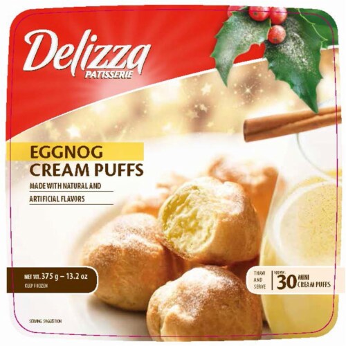 Delizza Eggnog Cream Puffs Perspective: front