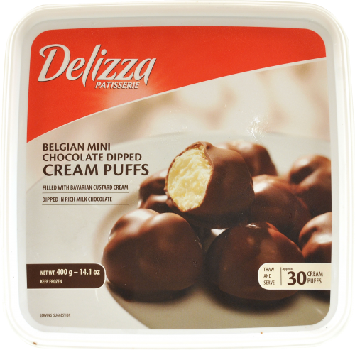 Delizza Belgian Mini Chocolate Dipped Cream Puffs 30 Count, 14.1 oz ...