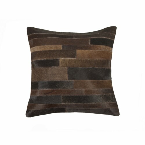 18 X 18 Black And Silver Cowhide Throw Pillow