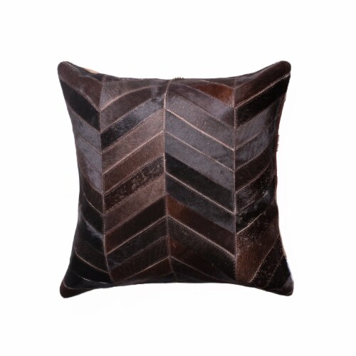 18 X 18 Chocolate Cowhide Throw Pillow