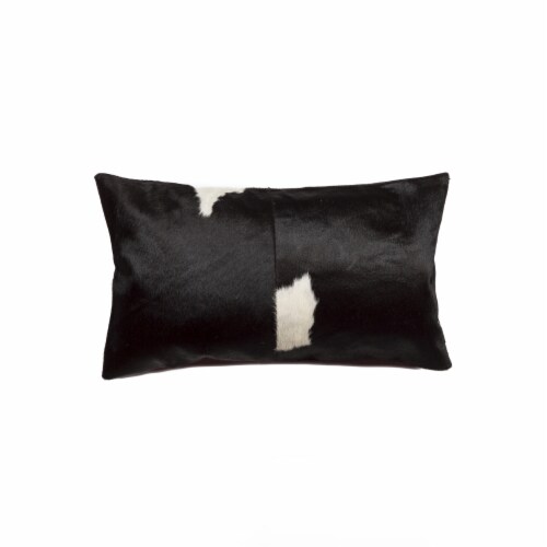12 X 20 Black And White Cowhide Throw Pillow 12 X 20 Black And White Cowhide Throw Pillow