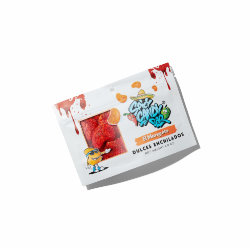 Spicy Candy Bar® El Manguito Dulches Enchilados Candy Bag Perspective: front