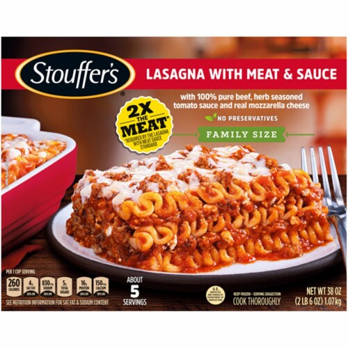 Stouffer's Family Size Lasagna with Meat and Sauce - Hearty & Savory - 38 oz Perspective: front