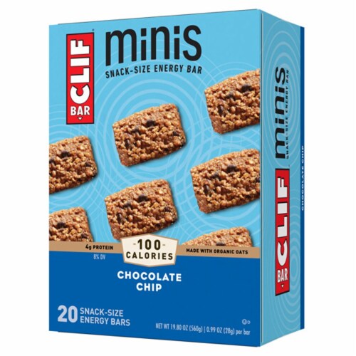 CLIF BAR Chocolate Chip Mini Snack-Size Energy Bars - 10 Count Perspective: front