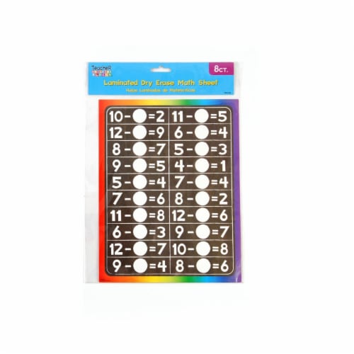 FLOMO Laminated Black Dry Erase Math Sheets, 8 pk - Fred Meyer