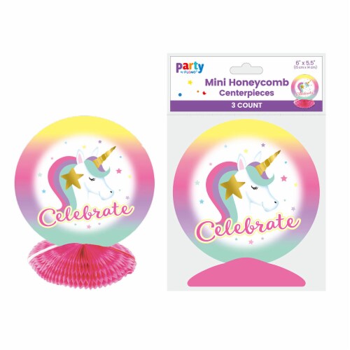 FLOMO Unicorn Mini Honeycomb Centerpieces Perspective: front