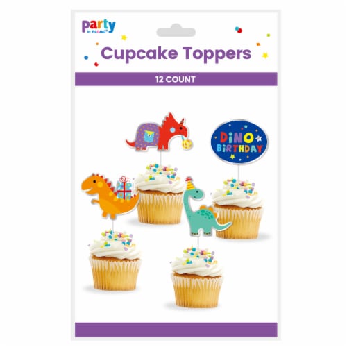 FLOMO Dino Cupcake Toppers Perspective: front