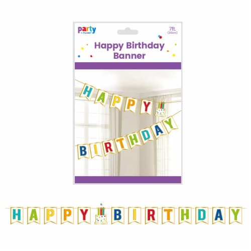 FLOMO Happy Birthday Banner Perspective: front
