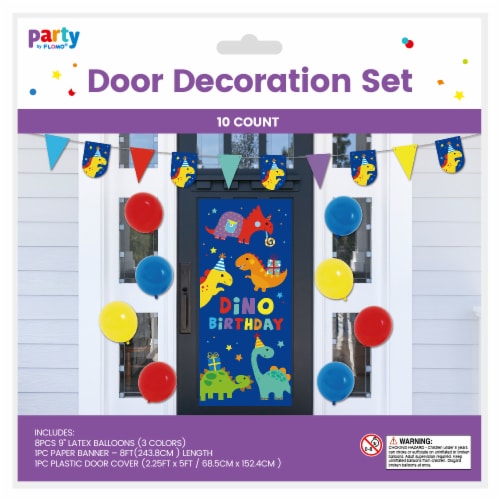 FLOMO Dinosaur Party Door Decoration Set Perspective: front