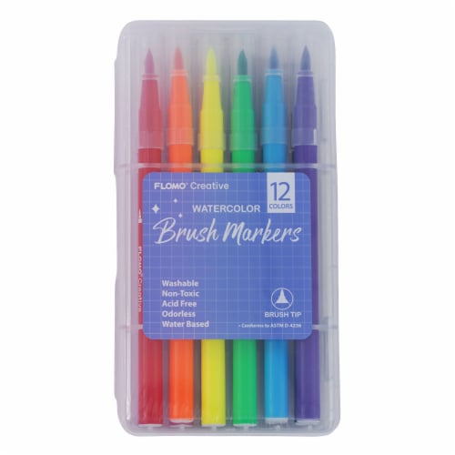 FLOMO  Brush Tip Watercolor Markers Variety Pack Perspective: front