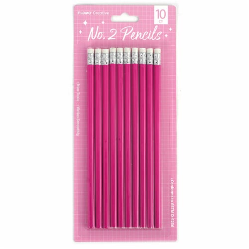FLOMO Black Lead No. 2 Pencils with Erasers Perspective: front
