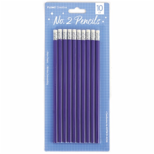 FLOMO® HB No. 2 Black Lead Pencils with Eraser Perspective: front