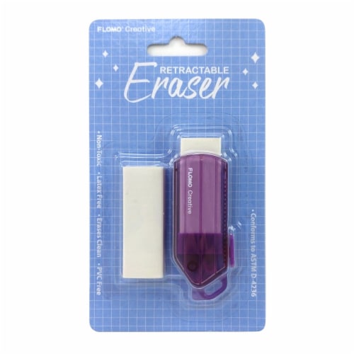 FLOMO® Pushable Eraser with Refill - Purple Perspective: front
