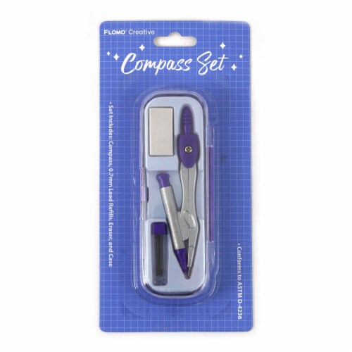 FLOMO® Metal Compass Set - Purple Perspective: front