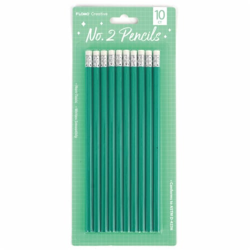 FLOMO® HB No. 2 Black Lead Pencils with Eraser Perspective: front
