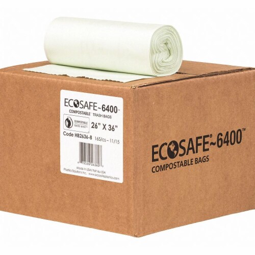 Ecosafe-6400 Trash Bag,20 gal.,Green,PK165  HB2636-8 Perspective: front