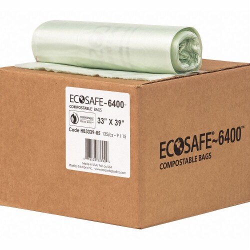 Ecosafe-6400 Trash Bag,35 gal.,Green,PK135  HB3339-8 Perspective: front