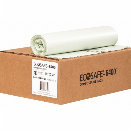 Ecosafe-6400 Trash Bag,64 gal.,Green,PK60  HB4860-8 Perspective: front