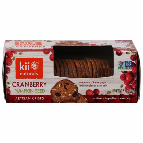 Kii Naturals Artisan Crisps Cranberry Pumpkin Seed Perspective: front