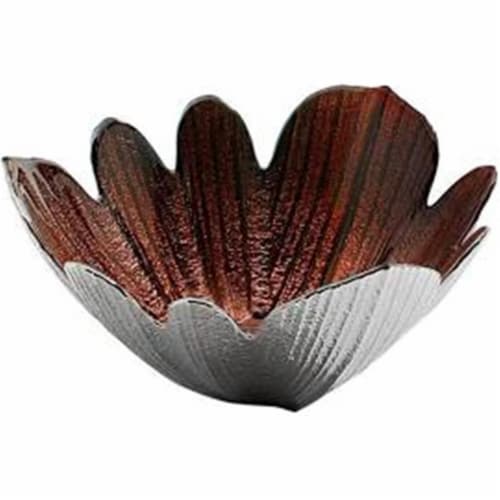Godinger 44475 Amber & Silver Pedal Bowl Perspective: front