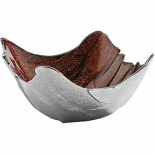 Godinger 44478 Amber & Silver Square Bowl Perspective: front