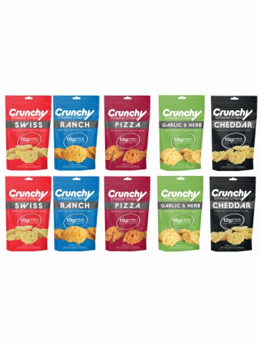 Variety Pack Crunchy Cheese Crisps, Made with All Natural Cheese, Keto Friendly, Gluten Free Perspective: front