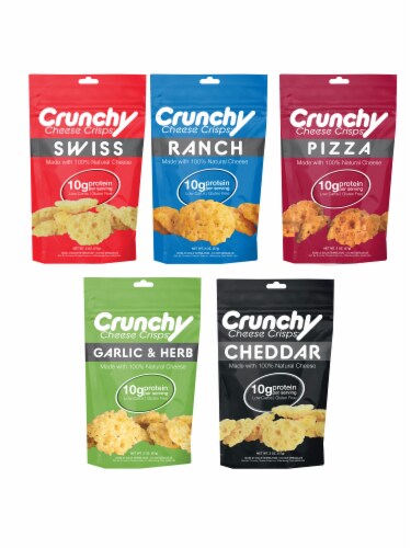 Variety Pack Crunchy Cheese Crisps, Made with All Natural Cheese, Keto Friendly, Gluten Free Perspective: front