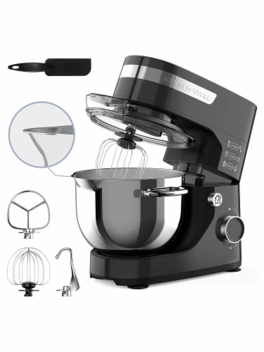 Whall Kinfai Electric Kitchen Stand Mixer Machine with 4.5 Quart Bowl,  Black, 1 - Food 4 Less