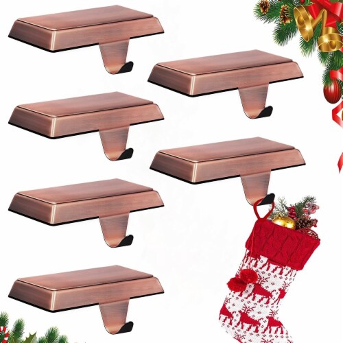 Christmas Stocking Holder For Mantle Set Of 6 Christmas Stocking Hangers Hooks Non Slip Adjustable Xmas Stocking Fireplace Stocking Grips For