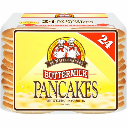 De Wafelbakkers Fully Baked Buttermilk Pancakes 24 Count Perspective: front