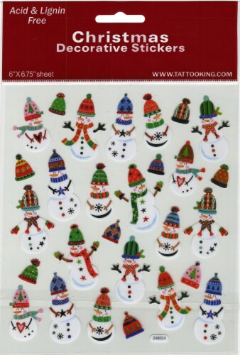 Sticker King Stickers-Snowmen W/Hats Perspective: front