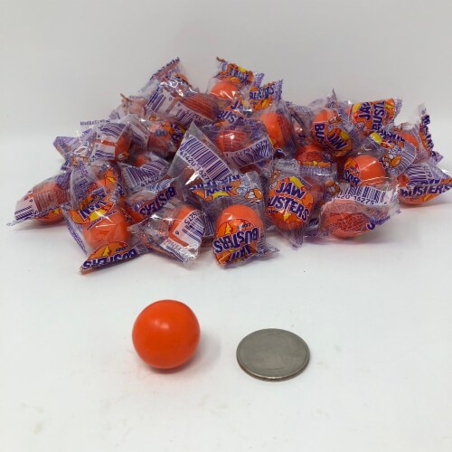 Jawbreakers Orange Color Medium 3/4 inch diameter wrapped jaw breaker 2 pounds Perspective: front