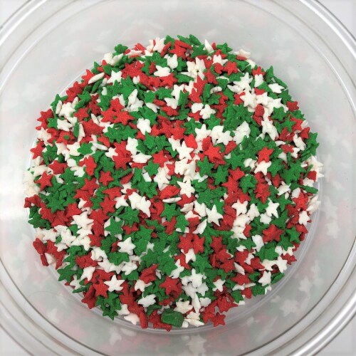 Christmas Star Shapes Cinco De Mayo Holiday Bakery Topping Sprinkles 5 pound Perspective: front