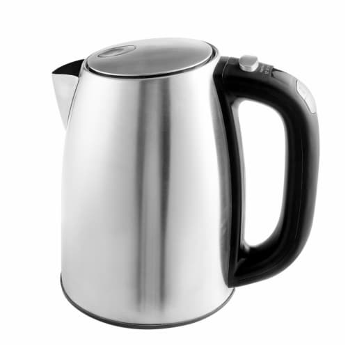 Stainless Steel Electric Hot Water Kettle with Visible Window- 1.7 Liter,  Silver, 1 unit - Foods Co.