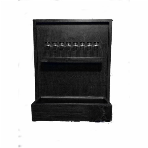 Grown by you WM19SR-BL Wall Mounted Spice Rack Planter, Black Perspective: front