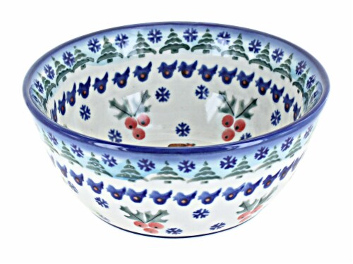 Blue Rose Polish Pottery Frosty Duo Large Bowl Perspective: front