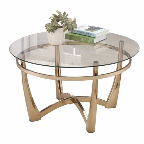 Bowery hill glass top coffee table discount