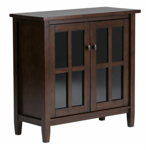 Atlin Designs 32 Transitional Solid Wood Low Cabinet in Tobacco Brown Perspective: front