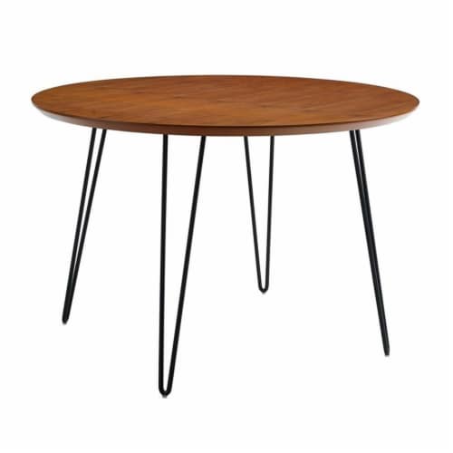 Pemberly Row 46 Round Hairpin Leg Dining Table Walnut 1 Kroger