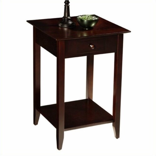 Pemberly Row 1 Drawer Transitional Wood Square End Table in