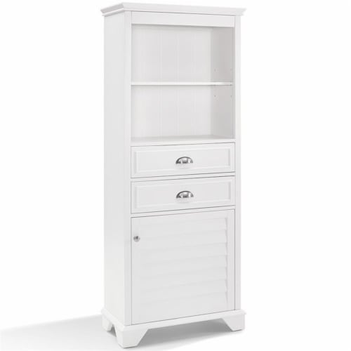 Wood Linen Cabinet in White-Pemberly Row Perspective: front